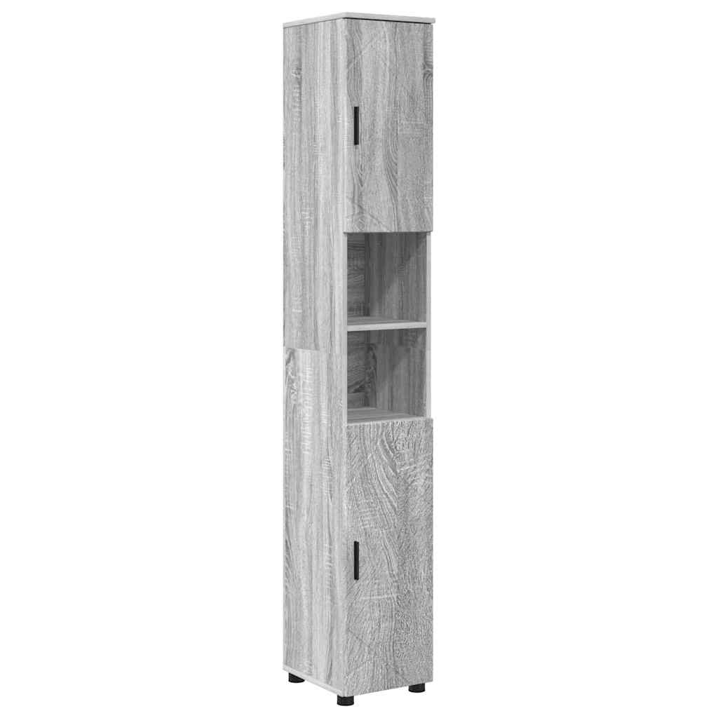 Bad hoher Schrank Grau Sonoma 30 x 35 x 192 cm Holzwerkstoff